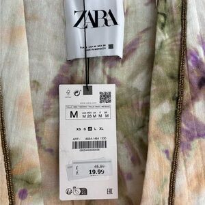 Zara Pastel Tie-Dye Jacket in Cream, Green & Lavender